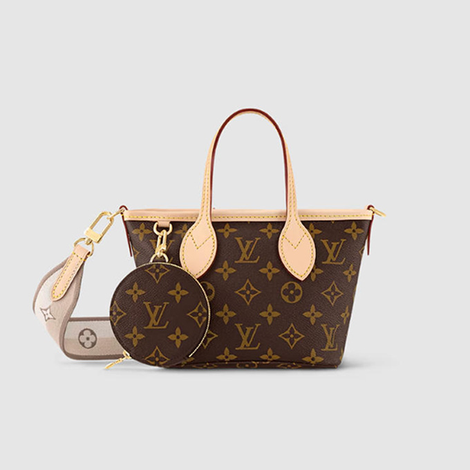lv louis vuitton neverfull bb monogram canvas tote bag #m46705
